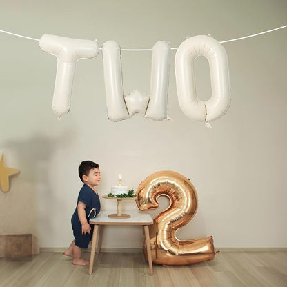 40 Inch Beige Letter Balloon, Cream White Sand Alphabet - Image 4