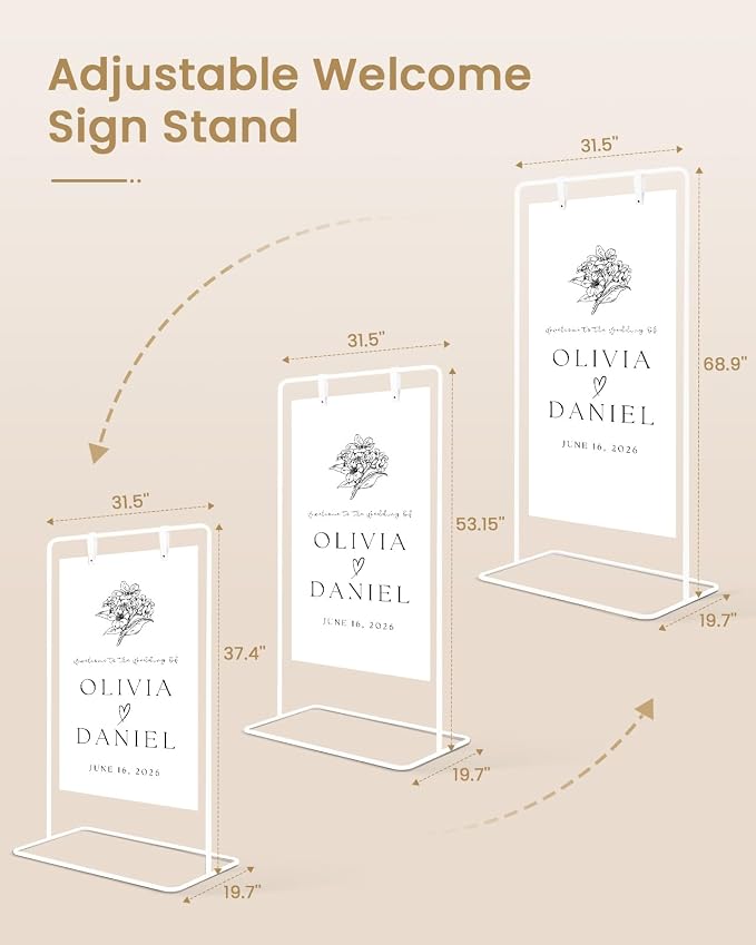 Wedding Welcome Sign Stand, Welcome to our Wedding Sign Holder, Linen Sign Stand - Image 3