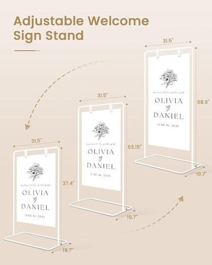 Wedding Welcome Sign Stand, Welcome to our Wedding Sign Holder, Linen Sign Stand - Image 3