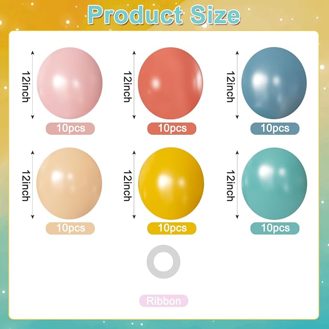 Blue Pink Yellow Balloons for Here Comes the Son Baby Shower Decorations | - Image 2