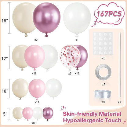 Pink and White Balloon Garland Arch Kit - Image 2