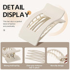8 Pack French Flat Hair Clips for Women – Large Matte No-Slip Claw Barrettes for Thick & Thin Hair, Strong Hold Styling Accessories (White)