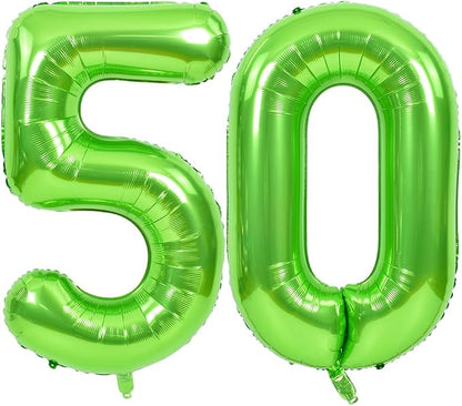 TONIFUL 40 Inch Green Number 50 Balloon Large Foil 50th Birthday Decoration | by TONIFUL