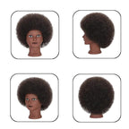 100% Real Hair Mannequin Head Training Head Manikin Cosmetology Doll Head for Hairdresser Practice Braiding Hair Styling with Clamp stand 8inch