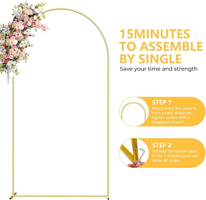 6.6FT Metal Arch Backdrop Stand, Balloon Arches Backdrop Stand - Image 3