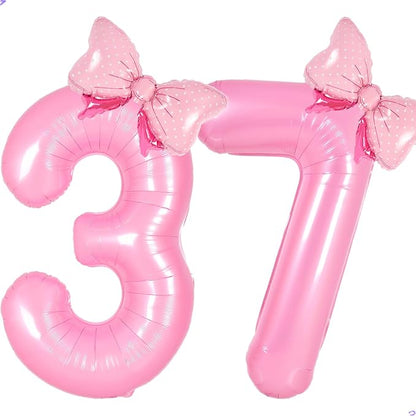Pink Coquette Birthday Decorations 37 Balloon Numbers by Unknown