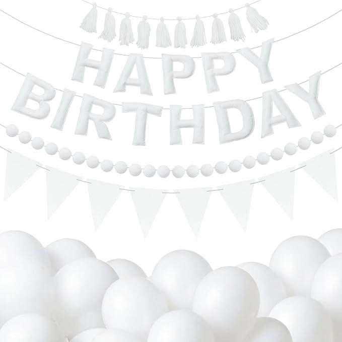 Pre-Strung 3D Felt Happy Birthday Banner, Party Pennant Felt Banner Flags by Unknown