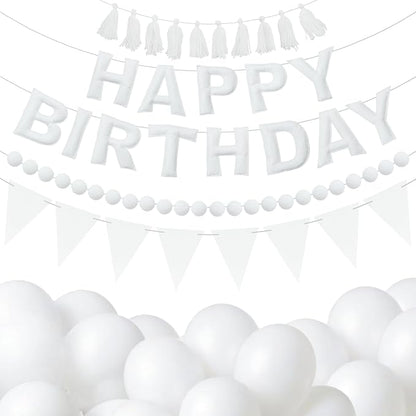 Pre-Strung 3D Felt Happy Birthday Banner, Party Pennant Felt Banner Flags by Unknown