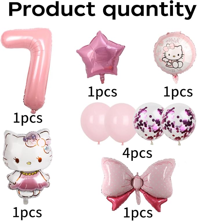 Cartoon Party Balloons, Cute Number 7 Balloon - Image 3