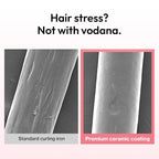 VODANA Professional GlamWave Ceramic Curling Iron, Long-Lasting Natural Curls, Instant Heat, Hair Curler, Curling Wand, Available in USA (1.4 inch, Pink)