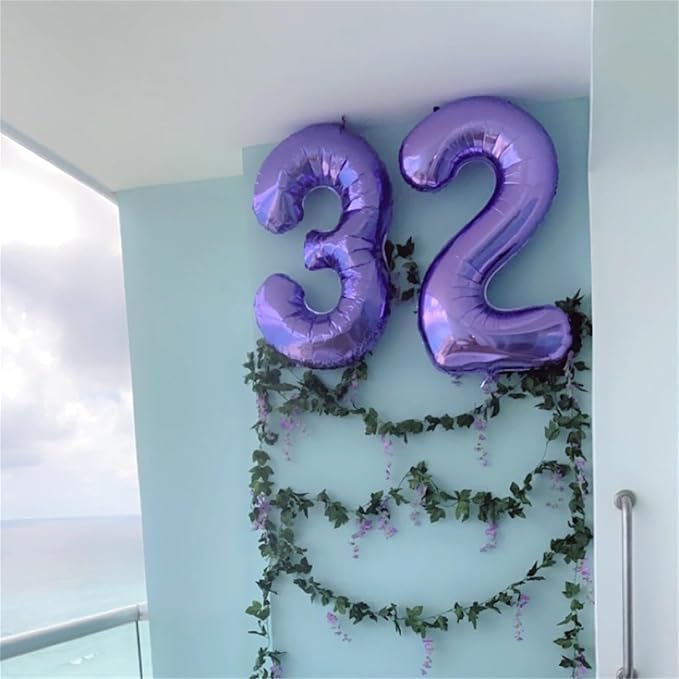 Purple Number 18 Birthday Balloons, 40 Inch Large Mylar Foil Number 1 & 8 - Image 3