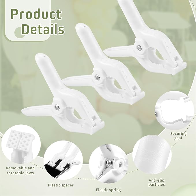 LemonRoad 24 Pcs 4" Clips for Balloon Arch White Heavy Duty 2" Opening Spring - Image 4