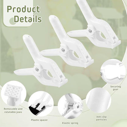 LemonRoad 16 Pcs 4" Clips for Balloon Arch White Heavy Duty 2" Opening Spring - Image 3