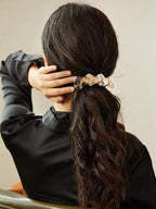 Hair Barrettes Large French Clips Wide Hair Clasp for Women Thick Fine Hair Accessories - Blue Tortoiseshell - 3Pcs (Navy Blue, Brown)