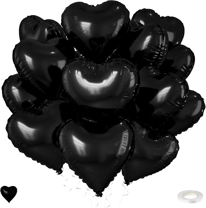 Black Heart Balloons by FEYG