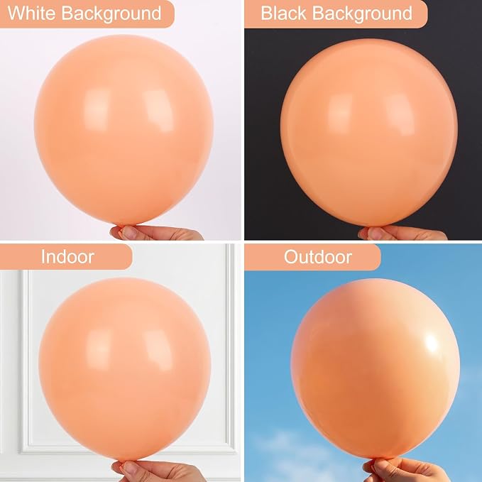 RUBFAC Peach Balloon Arch Kit Different Sizes Pastel Orange Balloons 129pcs | - Image 3
