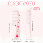 Baby Comb Set, Small Cute Fine Tooth Toddler Comb & Rat Tail Baby Comb for Styling, Pink Baby Hair Comb Plastic Parting Combs, Anti-Static Mini Hairdressing Comb for Baby Girl Wet Dry Hair (2Pcs)