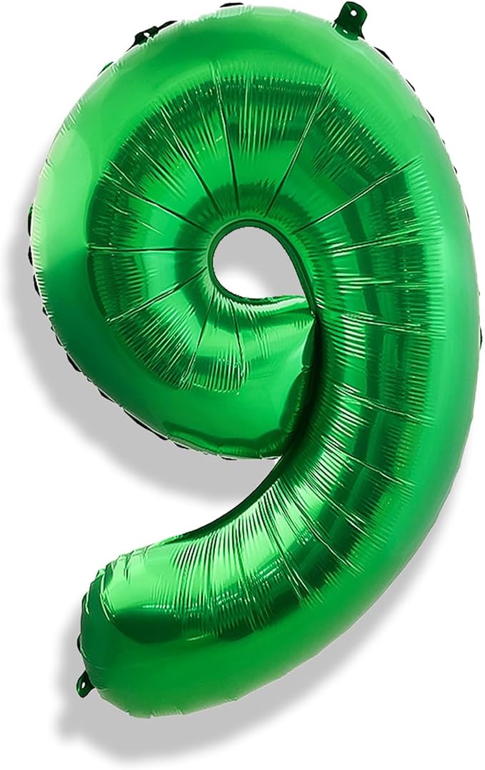 40 Inch Number 9 Balloons for Boys, Dark Green Giant 9th Birthday Party Number - Image 8