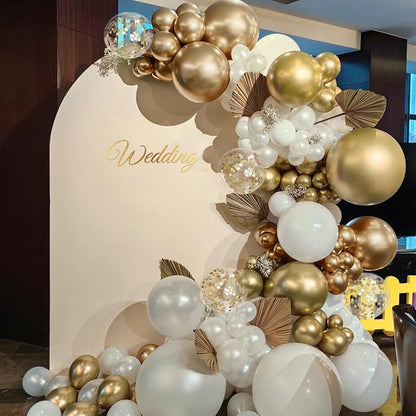 White and Gold Balloon Garland Arch Kit - Image 7