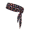 Men Women Sports Sweat Bands, Boho Style Elastic Hair Band for Running Travel Spa, Novelty Space Galaxy Ice Cream Cake Black Headdress Head Accessories