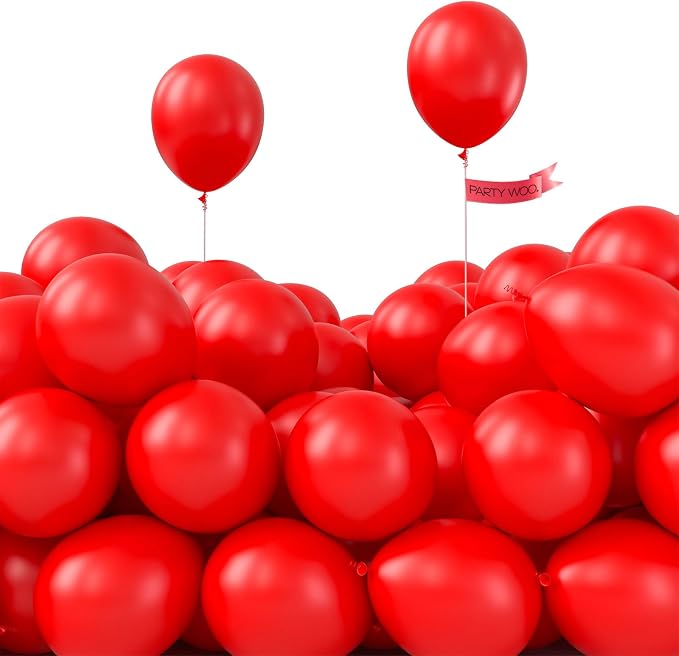PartyWoo Red Balloons 50pcs Small Mini Latex Matte Balloons 5 Inch | Graduation by PartyWoo