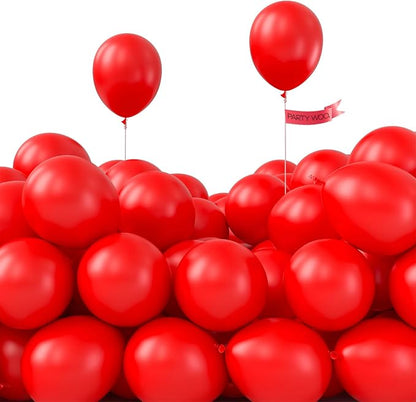 PartyWoo Red Balloons 100pcs Matte Red Small Latex Helium Balloons 5 Inch | by PartyWoo