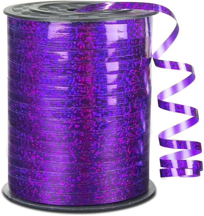 Premium Purple Shiny Curling Shiny Ribbon, 1/5" Wide x 500 Yards Christmas by KMERLIFE