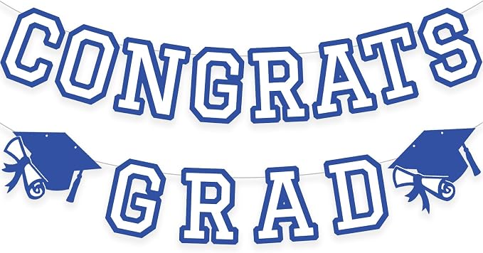 Congrats Grad Banner Graduation Party Banner Decoration Hanging Garland High by Unknown
