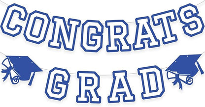 Congrats Grad Banner Graduation Party Banner Decoration Hanging Garland High by Unknown