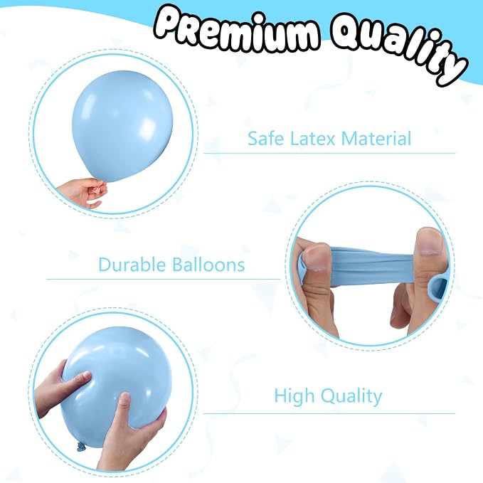 Red Yellow Blue Balloons, 12 Inch Cow Print Sky Blue Cloud Balloons and Red - Image 3