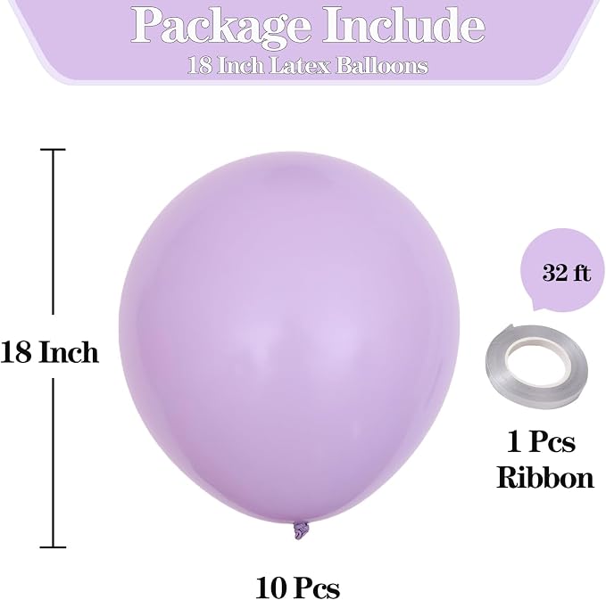 18 inch Pastel Purple Balloons - Image 2