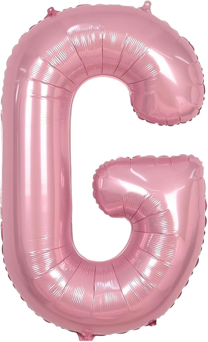 Pink Letter G Balloons, G Balloon 40 Inch Foil Helium G Balloon Letter | Pink G by BBPOOL