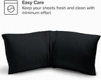 Bare Home Microfiber Body Pillow Cover - Ultra Soft - Cooling Pillowcase - Double Brushed - Pillowcase with Zipper Closure - Easy Care (20''x54'' Body Pillow Cover, Black)