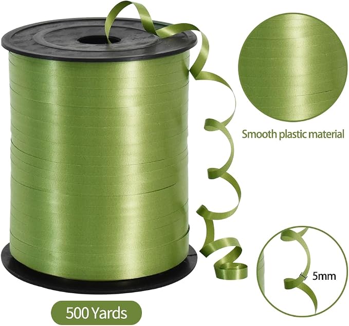 TONIFUL 500 Yards Olive Green Curling Ribbon Balloon String Gift Wrapping | - Image 2