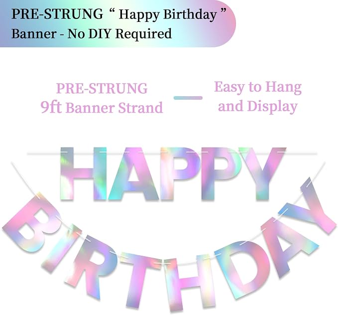 Pre-Strung Happy Birthday Banner - Image 2