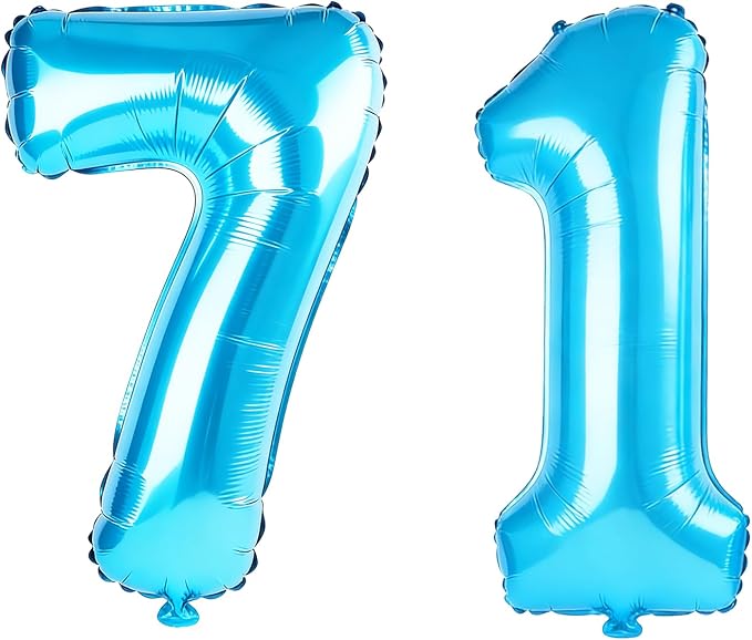 40 Inch Number 71 Balloons for 71st Birthday Party Decorations, 0-100 Jewelry by FOBELEC
