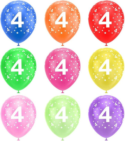 Ainiv 4th Birthday Balloons 18PCS, 12inch Numbers Printed Latex Balloons | 4th - Image 8