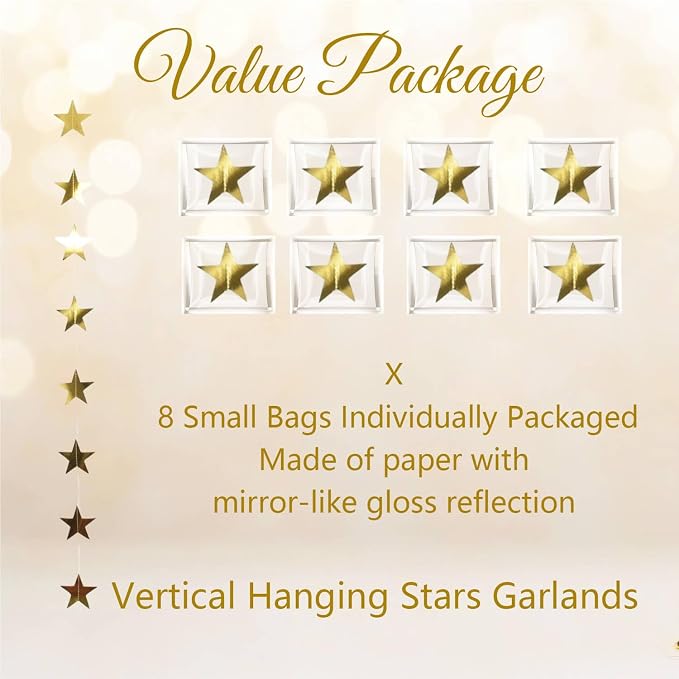 105Feet Gold Star Garland Banner - Image 3