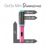 CALISTA GoGo Mini Heated Round Brush | Curl, De-Frizz, and Style Hair with the Mini 7” Styling Tool | Heats to 365°F | Perfect for Travel | Dual Voltage | Compatible for Most Hair Types (Pink Petals)