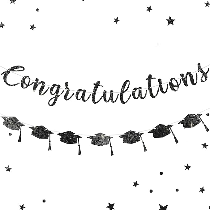 2026 Graduation Banners Party Decorations, Glitter Congratulations by Unknown