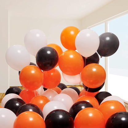 300 Pack White Black and Orange Balloons 100 of each of the 3 colors 12 inch - Image 5