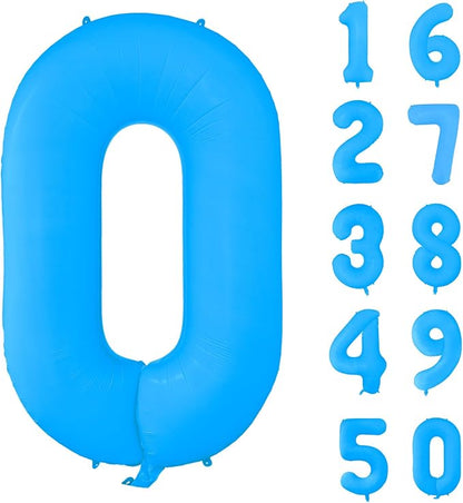 Fluorescent Blue Number Balloon 40 inch Giant Foil Helium Balloons Blue Number by Yeodong