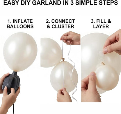 96Pcs 5/10/12/18 Inch Pearl White Latex Balloon Garland Arch Kit | Pearlescent - Image 3