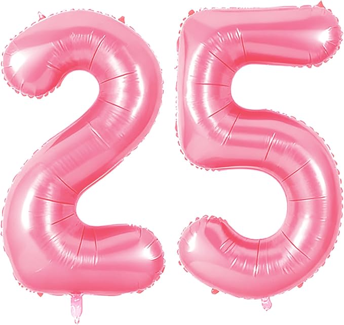 Number 25 Balloons for 25th Birthday Party Decorations, 0-100 Large No.25 by Joycard