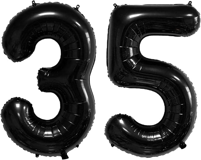 40 Inch Number Balloons 35/53 Black Big Giant Jumbo Number Foil Mylar Balloons by xiangsushijie