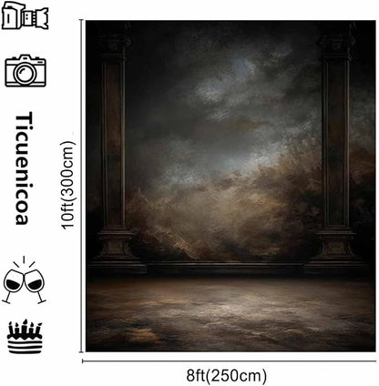 8x10ftDark Vintage Photography Backdrops Portrait Photo Backdrop Wedding Bridal - Image 5