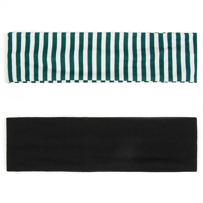 TERSE Headbands for Women Short Hair Striped Headbands Non Slip Elastic Sweat Hairbands Soft Fabric Hairbands Workout Yoga Running Sport Hair Accessories