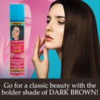 Jerome Russell Dark Brown Hair Tint Spray - Intense, Spray-On, Instant Vivid, Fast-Drying, Non-Sticky, Travel Size Temporary Hair Dye, 2.2 oz