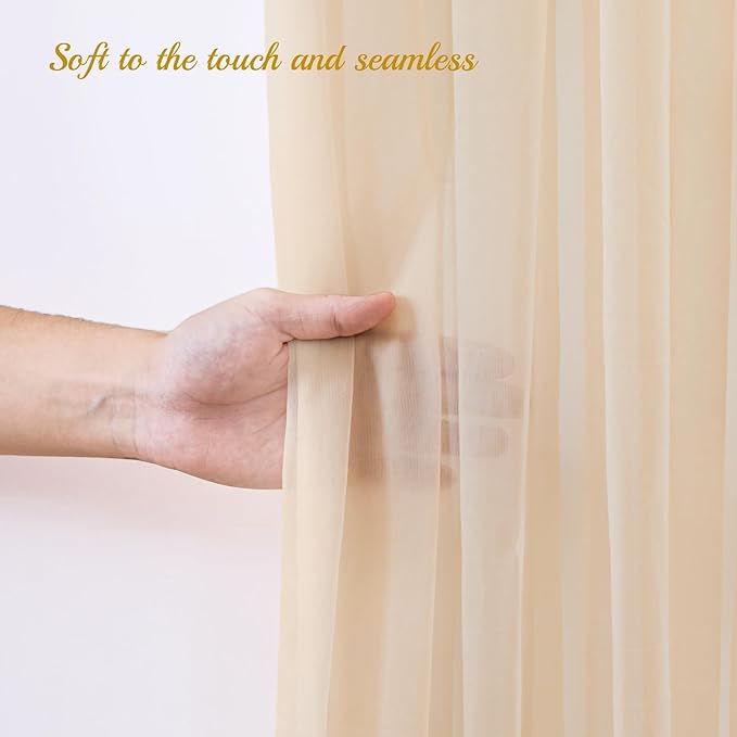 20x8ft Champagne Tulle Backdrop Curtain - Image 6