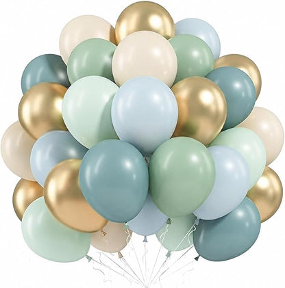 Sage Green and Blue Balloons by Froova